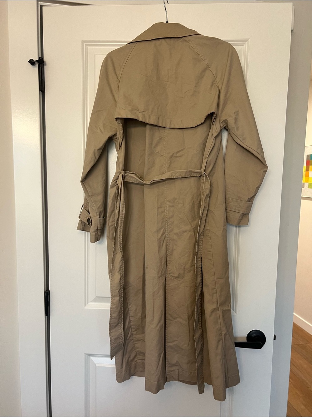 Zara Light Khaki Double-Breasted Trench Coat - Picture 7 of 8